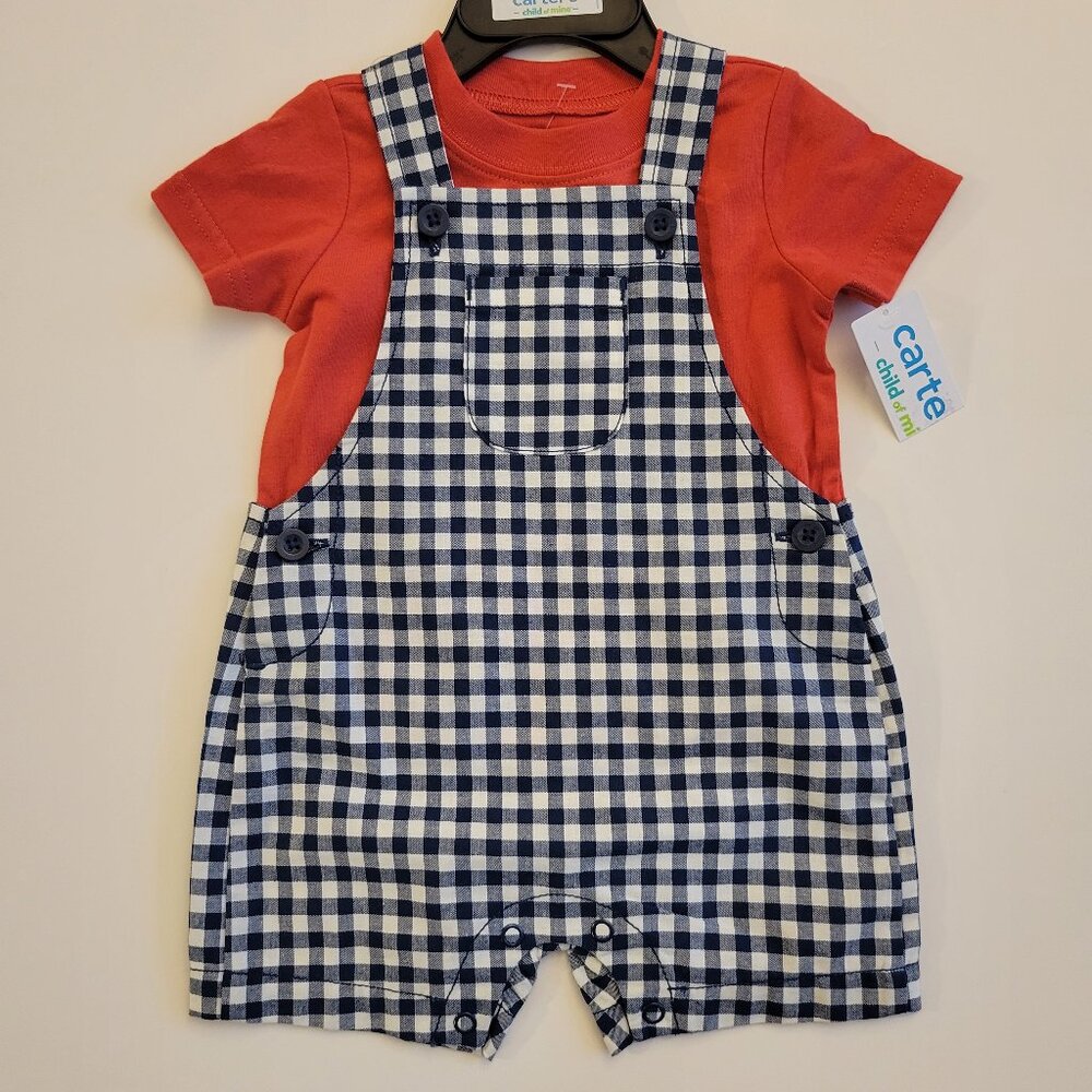 NEW Carter's 2 Piece Short Sleeve Romper Set - Boys Size 3-6 months